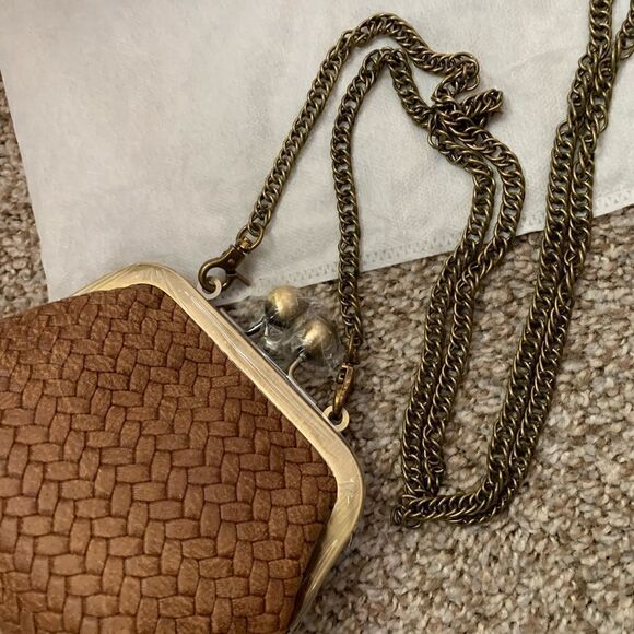 Handmade  Genuine Leather Weave Textured, Metal Frame Large Purse/ Wallet - Picture 11 of 16